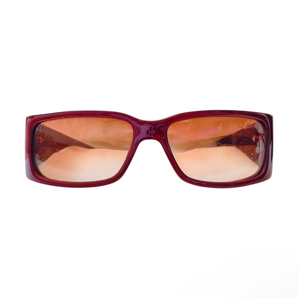 VTG Y2K DIOR ClassicDior 2 Burgundy Sunglasses Brown Gradient Lens CQJNF NWOT - Picture 8 of 16